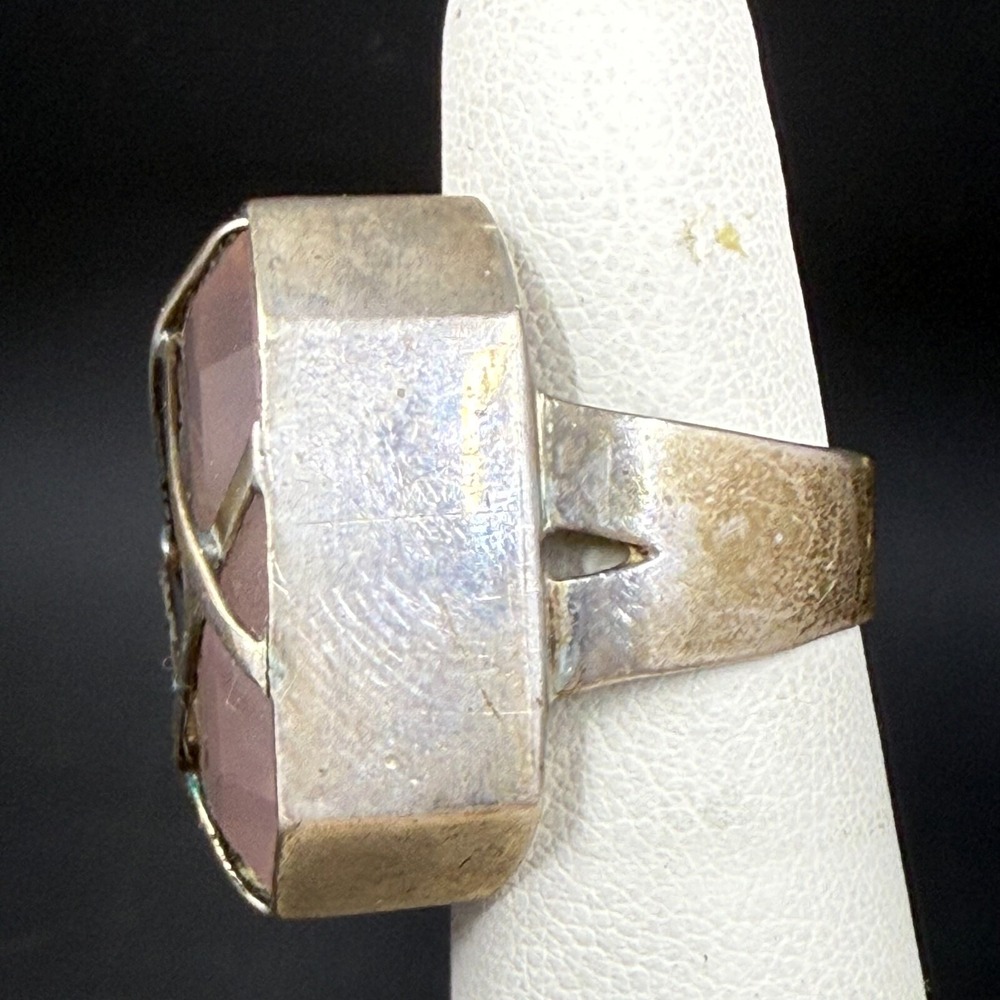 VINTAGE STEPHEN DWECK ROSE QUARTZ STERLING SILVER RING‎ SIZE 4.5 - Picture 3 of 7